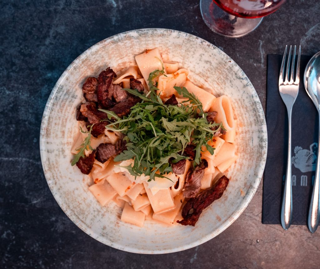 Pasta Gorgonzola mit Rind